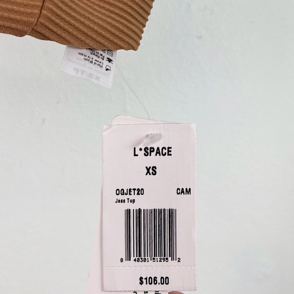 NWT L*Space Jess Ribbed Bikini Top in Camel - Picture 6 of 8